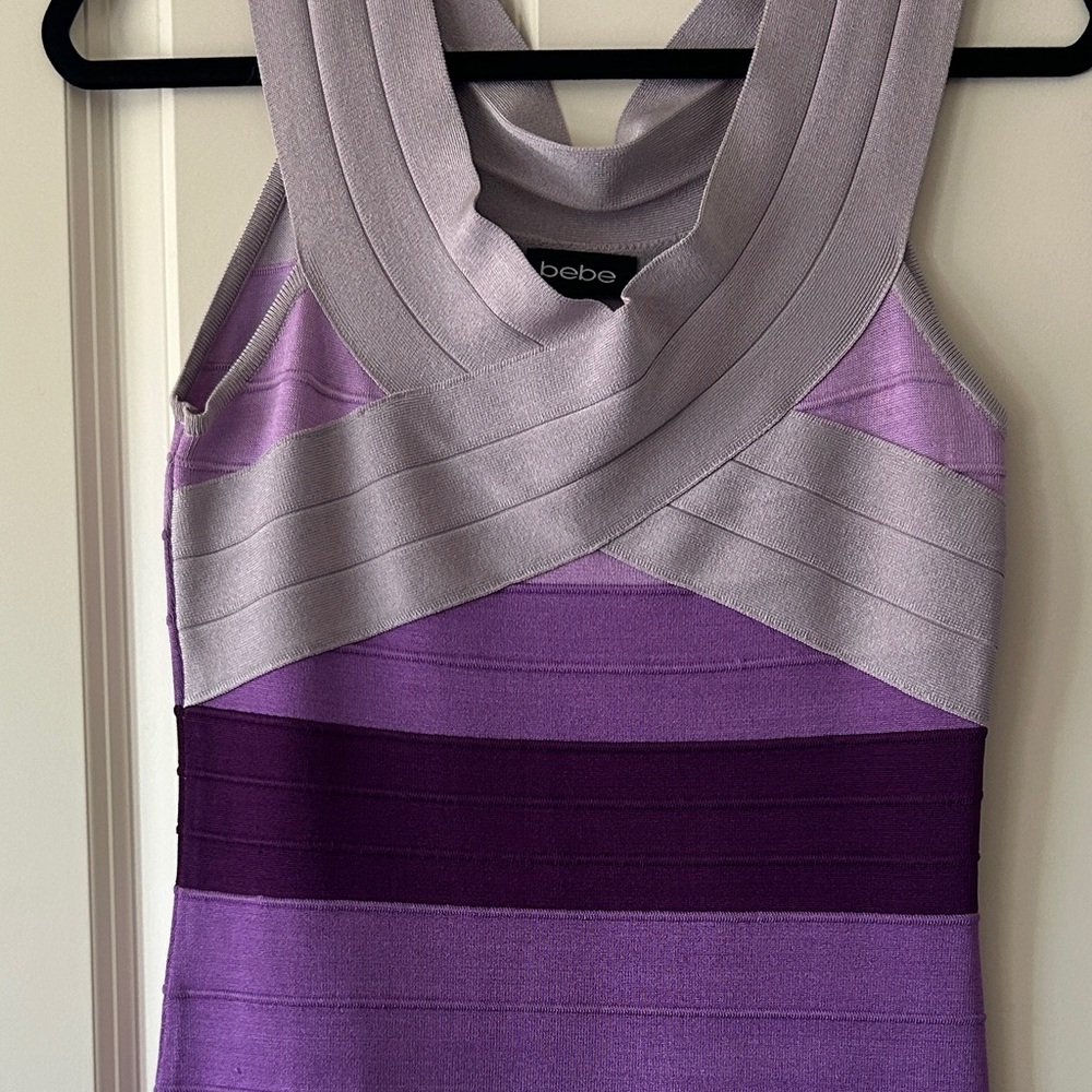 Bebe Purple and Lavender Bandage Dress